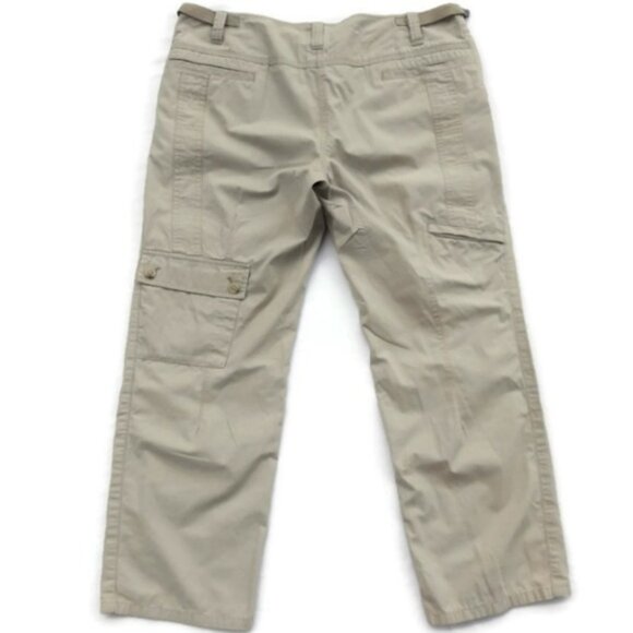 Theory Cargo Pants Fanyon Spirit Capri Khaki Stretch Twill Pockets Neutral 8 - Picture 2 of 7
